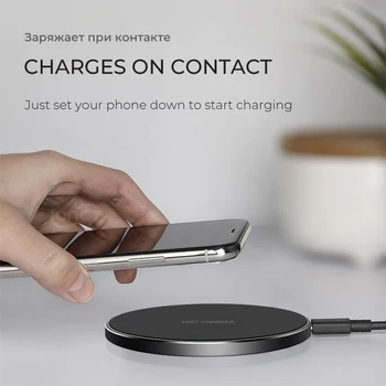 IONCT 10W Fast Charger Bezvadu Samsung S8 S9 Piezīme 9 8 iPhone X Xs MAX 8 XR Xiaomi Qi Uzlādes USB Tālruņa Lādētāju Pad