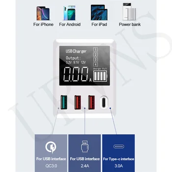 URVNS 40W Ātri Uzlādēt QC3.0 PD USB Lādētāju Sienas Ceļojumu Mobilā Tālruņa Adapteri Ātri Lādētājs iPhone 11 Xiaomi Huawei, Samsung