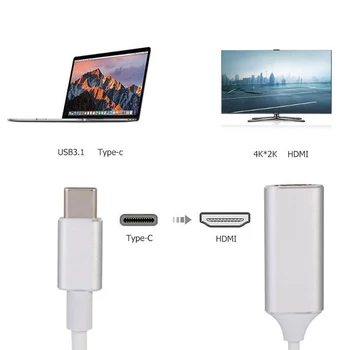 USB C Tips-C 3.1 HDMI-saderīgam 4K 60Hz Adapteri USB 3.1 Adapteri, Sieviešu un Vīriešu Pārveidotājs Savietojams