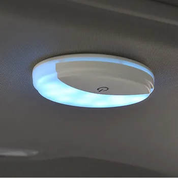 Universālais Portatīvo Auto Jumta Griestu Dome Magnētisko Lasīšanas Gaismas LED Lampas, USB Uzlāde, Balta un Zila Apgaismojuma Krāsu Lasīšanas Gaismas