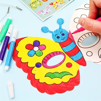 8Piece Bērniem DIY Krāsu Karikatūra Dzīvnieku Krāsošanas Maska Zīmējumu Grafiti Mākslas Amatniecības Rotaļlieta Pirmsskolas Krāsošana Bērnudārzs, Bērnu Rotaļlietas