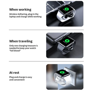 Bezvadu Lādētājs Mini Portatīvo Adapteri Apple iWatch 1 2 3 4 5 Doks Ātrās Uzlādes Lādētājs Smart Skatīties Bezvadu Lādēšanas Bāze