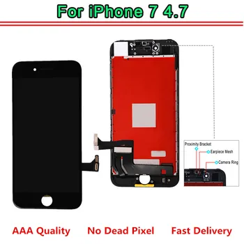 AAA+++ LCD iPhone 7 Touch Digitizer Ekrāna Asamblejas Nomaiņa Ar Labu 3D touch Melns Balts iphone 7 LCD