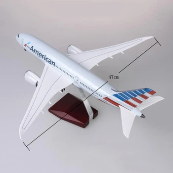 1/130 Mēroga 47cm Lidmašīna 787 B787 Dreamliner Lidmašīnu American Airlines Modelis W Gaismas un Riteņu Lējumiem Sveķu Plaknes