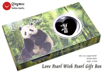 Qingmos Vēlas Pērle 14*24mm Panda Būris Chokers Kaklarota Sievietēm un Moderns Austeru Mīlestības Pērle Kulons & Kaklarota Ķēdes-who3651