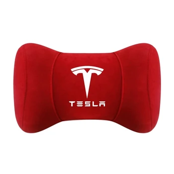 Par Tesla Model S Model X Modelis 3 Automašīnas Sēdekļa Pagalvi Kakla Spilvens, Spilvenu Kakla Pagalvi Mīkstas Zamšādas 1GAB.