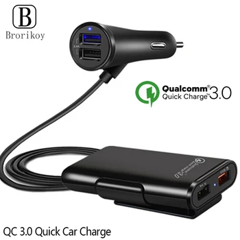 QC3.0 USB Automašīnas Lādētājs Ātri Maksa par Samsung S8 S9 S10, Ņemiet vērā, 10 Vairākiem USB Automašīnu Ātrās Uzlādes iPhone Xiaomi Huawei Adapteri
