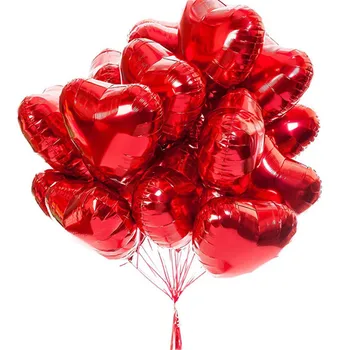 50gab 18inch Rožu Zelta, Sarkana, Rozā Mīlestības Folija Sirds Hēlija Baloni, Kāzas, Dzimšanas dienas svinības Balonu Valentīna Diena Globos Piederumi