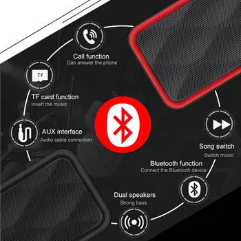 SC211 Bluetooth 5.0 Bezvadu Skaļruni, USB Flash Diska TF Kartes Apskates Dual Ragi Subwoofer TWS Bezvadu AUX Ieejas Kolonnu