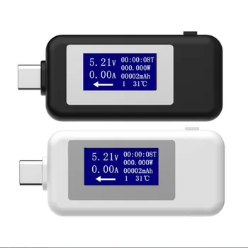 USB C Tipa USB Testera LCD displejā Ciparu Spriegums Strāvas Skaitītājs Voltmetrs Amp Volt Ammeter Detektoru Power Bank Lādētāja Indikators
