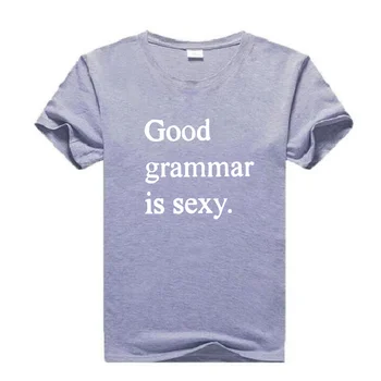 Laba Gramatika Ir Sexy Vēstuli Print T-krekls Sieviešu Apģērbu Modes Harajuku Plus Lieluma Tees Vasaras Iela 0-kakla Kokvilnas T-krekli