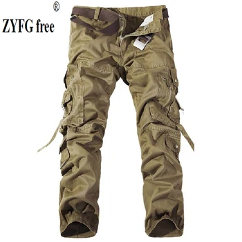 ZYFG brīvu vīriešu bikses (dungriņi) gadījuma vidū vidukļa bikses vienkāršs, ērts āra sporta vīriešu garās bikses 6-krāsu vīriešu trouse
