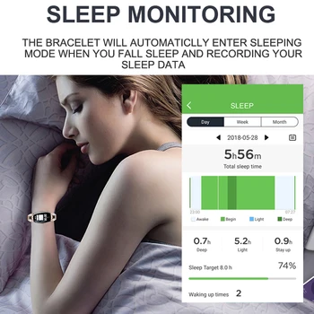 Sirds ritma Monitors Smart Skatīties Sieviešu Meitene Crystal Luksusa Pedometrs Sporta SmartWatch Aproce Ūdensizturīgs Pulksteņi Android, iOS