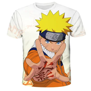 Vasarā Bērni 3D T-krekls Naruto Īsām piedurknēm anime Krekls Iela Kostīmu Hip-hop Kostīms Zēniem un meitenēm no 4 līdz 14 gadiem T-krekls topi