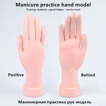 Nagu art iesācējiem prakses viltus roku var iebāzt nail art speciāls displejs, gumijas roku modeli
