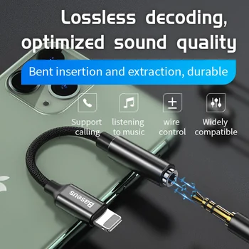 Oriģināls Apple Lightning 3,5 mm Austiņu Ligzda Adapteri iPhone 11 pro xs xr 8 7 6s plus Audio converter aux kabelis 8 polu