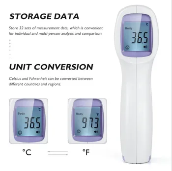 Karstā LCD Digitālais bezkontakta IS Infrasarkanais Pieres Termometrs Ķermeņa Temperatūras Augstas Precizitātes Mērīšanas Instrumenti temperatūras devējs