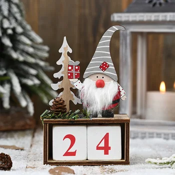 1 Iestatiet Koka Ziemassvētku Adventes Kalendārs Ziemassvētku Rotājumi Mājās Noel Ziemassvētki Ir 2021. jaungada Dekori-Ziemassvētku Vecītis Rotājumu Navidad