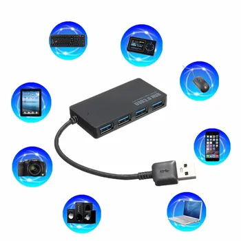 CHYI Super Ātrums-4 Porti USB Centrmezgli Ultra Slim Sadalītāja AU/ES/ASV/UK Ārējo Strāvas Adapteri PC Klēpjdatoru