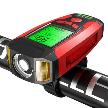3-in-1 Velosipēdu Lukturu USB Uzlādējams ar hronometru ragu lampas 5 Apgaismojuma Režīmi MTB Priekšējo gaismu Par Riteņbraukšanu, Velo Aksesuāri