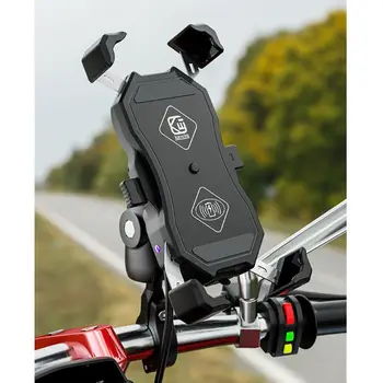 Ūdensizturīgs Motociklu 15W Qi Bezvadu Lādētāju Stāvēt QC3.0 USB Mobilais Turētājs Navigācijas Stand Mount Turētājs