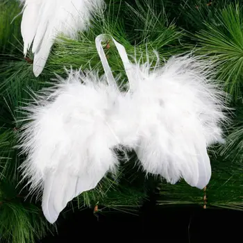 10Pcs Baltām Spalvām Spārnu Jauki Šiks Eņģelis Ziemassvētku Eglīte Apdares Karājas Rotājumu Home/Party/Kāzu Rotājumi Ziemassvētku Dekori