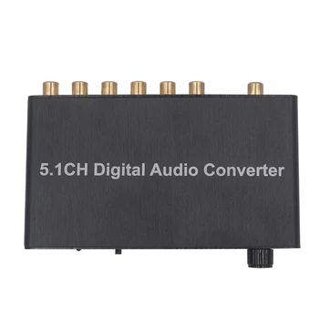 Jaunākās 5.1 CH Digitālā Audio Converter Dekoderi SPDIF Koaksiālais uz RCA DTS digitālā AC3-5.1 Analogo Pastiprinātāju PS3,DVD atskaņotājs