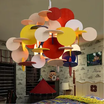 Normann Bau Lampas Ziemeļvalstu Radošo Multi krāsu koka piekariņu gaismas lampas Bērniem, Bērnu istabas, dzīvojamā istaba gudrs koka karājas gaismas