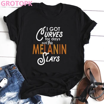 Melanīna Poppin Harajuku Melna Meitene Burvju T-krekls Gothic Vintage Sieviešu T-krekls Smieklīgi Melna Meitene Drukāt korejiešu Stilā Top Sieviete