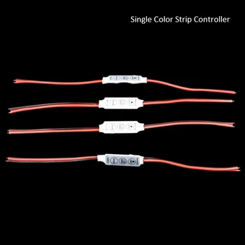 10PCS/Daudz LED Kontrolieris DC12V Mini 3 Taustiņus Vienu Krāsu RGB Led Strip Gaismas Reostats Kontrolieris 5050 3528 Sloksnes Lampas JQ