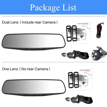 Maiyue zvaigžņu Full HD Auto Cam dvr / dash Kamera Dual Kamera, Spoguļi Auto Video Reģistrators Dash Cam Dubultā Objektīva Ieraksti