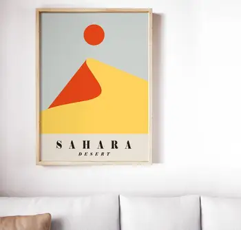 Sahāras Tuksnesī Plakātu Minimālisma Plakātu Marokas Ceļojumu Plakātu, Audekls Drukāt, Mājas Dekoru, Sienas Mākslas Dekoru, Bez Rāmja