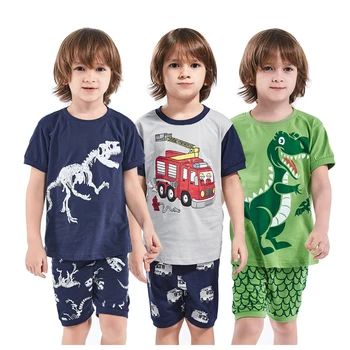 Zēns Vasaras Pidžamu Bērnu Halloween Pirātu Sleepwear Komplekts Bērniem Dinozauru Futbola Karikatūra Naktsveļu Toddler Futbola Homewear