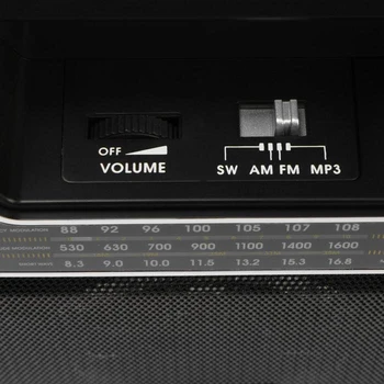 Radio Ritmix RPR-444, VHF / FM 88-108 MHz, MP3, USB, SD, barošanas 3xD un 220 V 5240023