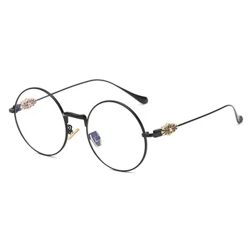 Apaļā Vintage Brilles Sakausējuma Rāmja Brilles Vīriešu un Sieviešu Stila Pilna Loka Optisko Briļļu