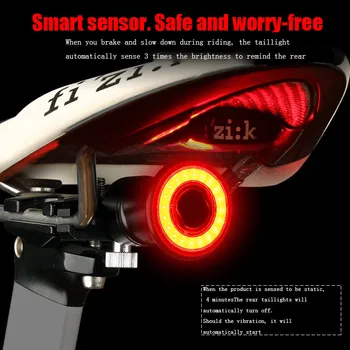 Smart LED Velosipēda Gaisma Aizmugurējie Atpakaļ Mtb Ceļu Bremžu Gaismas Signāls, USB Uzlādējams Sarkanā Velo Lukturi Latern Flash Taillight Par Komplektu