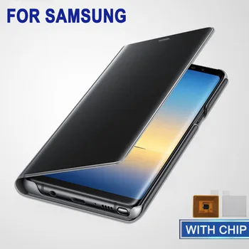 Smart Mirror Lietu Vāku Skaidru Priekšstatu Par Samsung Galaxy S8 Plus S6 S7 Malas Smart Soma Case For Samsung Note 8 9 5 S9 Plus Mikroshēmu Lietā