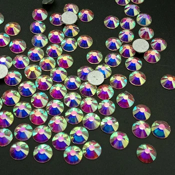 Super Spīdums 14400pcs Crystal AB Plakanu Aizmuguri, kas Nav Labojumfailu Rhinestones Nagu 3D Stikla Nagu Mākslas Ornamenti, Apģērba Samaisa Rhinestone