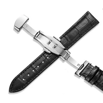 20mm Watchbands Melns Brūns Universālā Pulksteņu Siksniņas Tauriņš sprādzes Band Siksna Vīrieši Sievietes Rokas Jostu, Rokassprādzi DOM