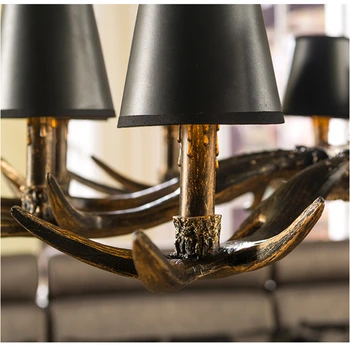 Amerikāņu Valstī, Retro stila Raga Sveķu Lustras Lampas Modernās Ēdamistabas Gaismeklis, Dzīvojamā Istaba LED Dekoratīvais apgaismojums