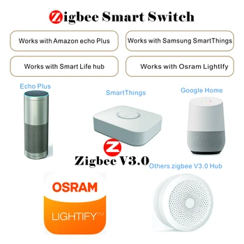 Zigbee Ūdens Sildītājs Smart Slēdzis 20A 4400W Katlu Slēdži Balss Tālvadības APP Controler Touch Switch Darbu Ar Alexa