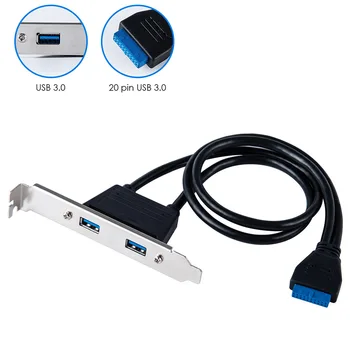 Mātesplates USB 3.0 20pin dubultā USB3.0 valdes kabeli, aizmugurējās šasijas deflektors pieslēguma kabelis USB3.0 Hub Iekšējā 20pin Connecter