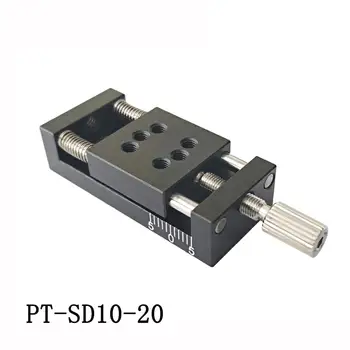 PT-SD10-20 Miniatūras Rokasgrāmata lineāru Posmu, Precīzi Tulkošanas Platformu, Optisko Bīdāmais Galds, z ass lineārie slaidu 10mm Ceļojumu