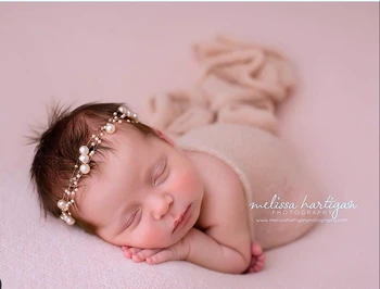 Bērnu Pērles string biezumu galvassegu matu svina ziedu jaundzimušo fotogrāfiju propsshooting aksesuāri, kāzu headnand puse cepures