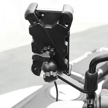 360 Grādu Rotācijas Leņķis Motociklu Tālruņa Turētāja Statīva Stiprinājums 12-24V Bezvadu Smart Lādētājs iPhone Xiaomi Samsung 4-6.7