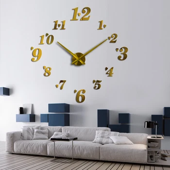 Jaunas sienas pulkstenis kvarca dzīvojamā istaba diy pulksteņi mūsdienu dizaina skatīties horloge murale Akrila spogulis 3d uzlīmes