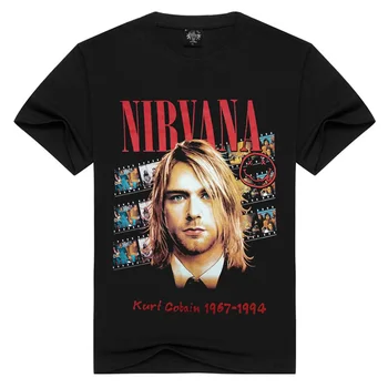 Vasara ir jaunu, smaidošu seju modes rock T-krekls vīriešiem un sievietēm Nirvana gadījuma Hip Hop T-krekls