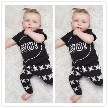 2020. gada Vasarā Jaunu puiku drēbes baby Romper Kokvilnas īsām piedurknēm burtu T krekls+bikses jaundzimušo s baby meitene apģērbs
