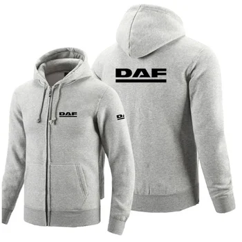 2020NEW DAF logo rāvējslēdzēju sporta Krekls Vīriešiem Rāvējslēdzēju Hoodies Rudens pelēkā vārna Ziemu Modes Gadījuma Apģērbi