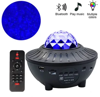 Led Zvaigžņotās Debess Projektoru Lampas Zvaigžņu Gaismu Blueteeth USB Balss Kontroles Mūzikas Atskaņotājs, LED Nakts Gaismas Projekcijas Lampa Ziemassvētku Dāvanu
